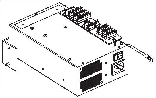 HME power supply with rotated connector board